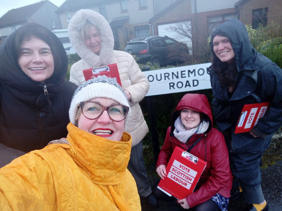 The rain never bothered us anyway! This is what a 'before' and 'after' shot looked like when we were out chatting to people about our excellent GE candidate @martinmccluskey yesterday. Thanks to @KatySClark and team for joining us on a rainy Monday!