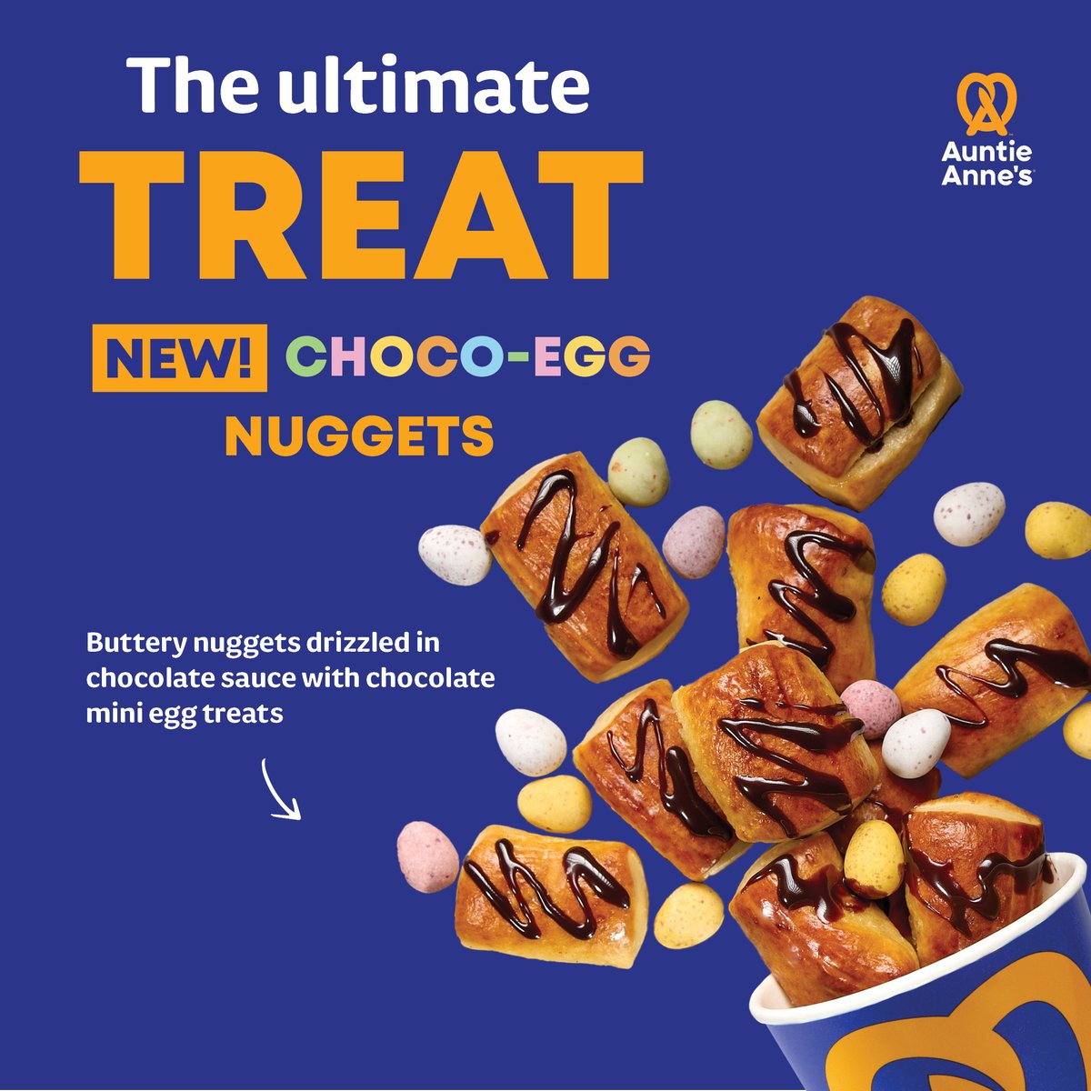 The ultimate Easter treat from Auntie Anne's these new Choco-Egg nuggets have to be tried!. Get them at the stand in our Central square today. #auntieannes #chocoeggnuggets #eastertreat #yourcityyourilac #believeindublin #shophereeathere