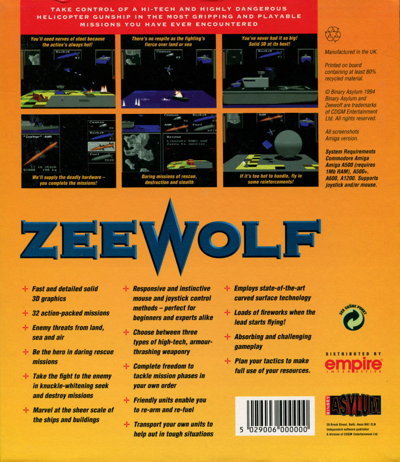 TRANSBOT TUESDAY: ZEEWOLF This week he's heading back to 1994 to stop enemy threats from land, sea and air. A brilliant 3D action shoot 'em up from Binary Asylum for the Amiga this got a sequel in 1995, did you ever take control of a helicopter? #retrogaming #Amiga #90s #gaming