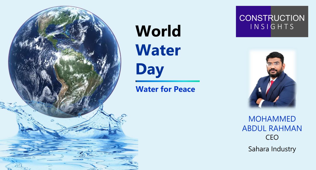 Mohammed Abdul Rahman, CEO-Sahara Industry shares views on India's water challenges and potential solutions in his #WorldWaterDay message, published in Construction Insights. medium.com/@constructioni… #worldwaterday #worldwaterday2024 #water #watermanagement #waterindustry #water