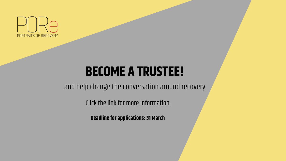 Only 5 days to get your application for our board trustees and chair position. Be part of a leadership team changing the conversation around recovery, develop new skills, & Recoverists on their journey. Send a CV & cover letter to apply More info here: tinyurl.com/3ynddm9x