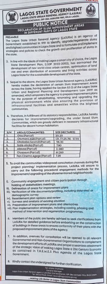 InsideMainland's tweet image. Residents of Otto communities in Lagos Mainland were evicted by Lagos State Building Control Agency despite Otto being earmarked for upgrading by Lagos State Urban Renewal Agency.

🎥 @justempower 

@LasbcaA @lasura_lasg @Mr_JAGs @tokunbo_wahab @lagospedia