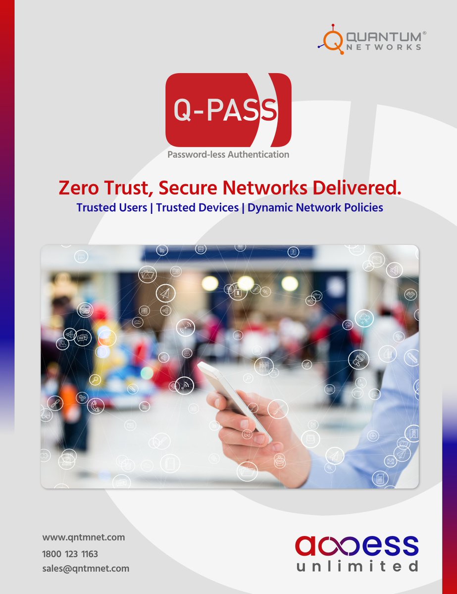 QuantumNetwork5's tweet image. Elevate your security goals.
Q-pass: Where trust meets technology.
#QPass #ZeroTrustSecurity #AdvantageQuantum #QuantumNetworks #AccessUnlimited
Trust in every connection.