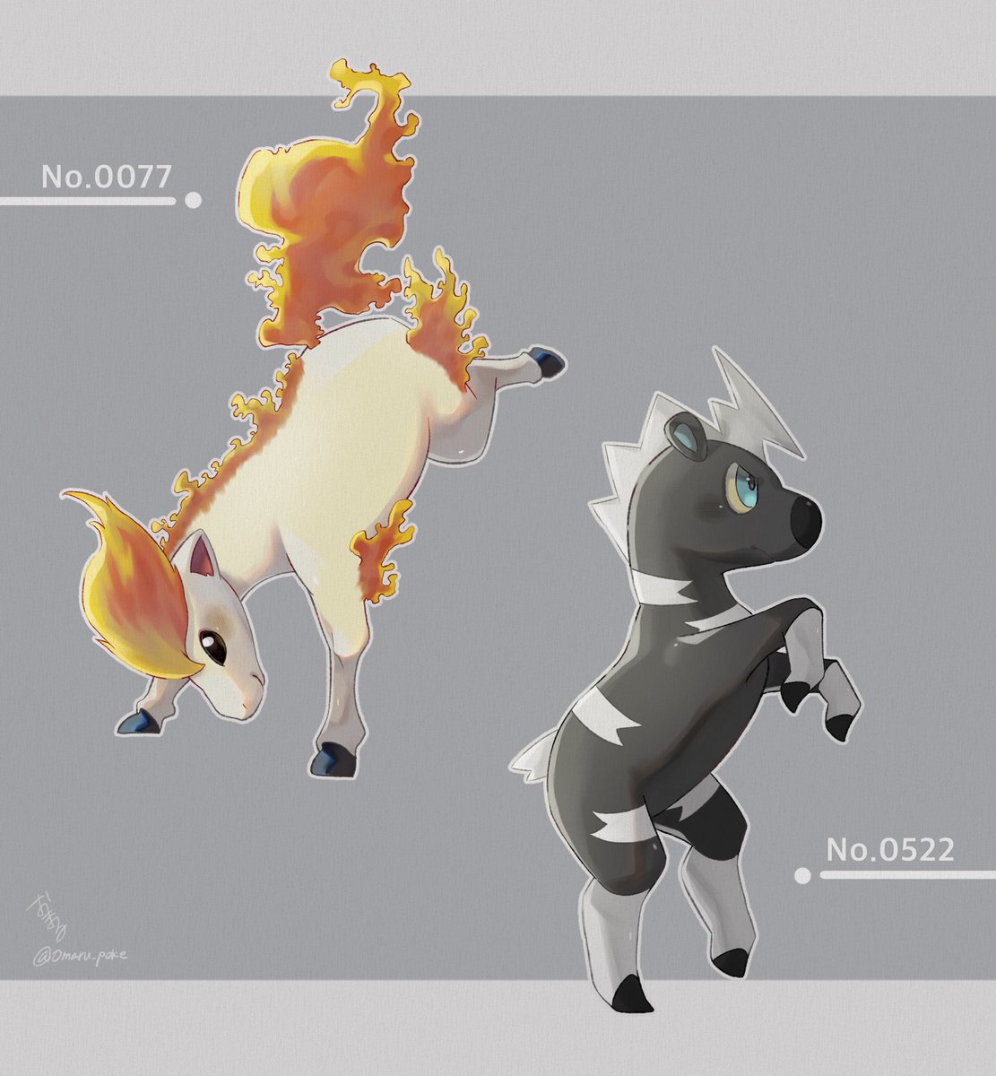 🔥ポニータ＆シママ⚡️

#ポケモンイラスト