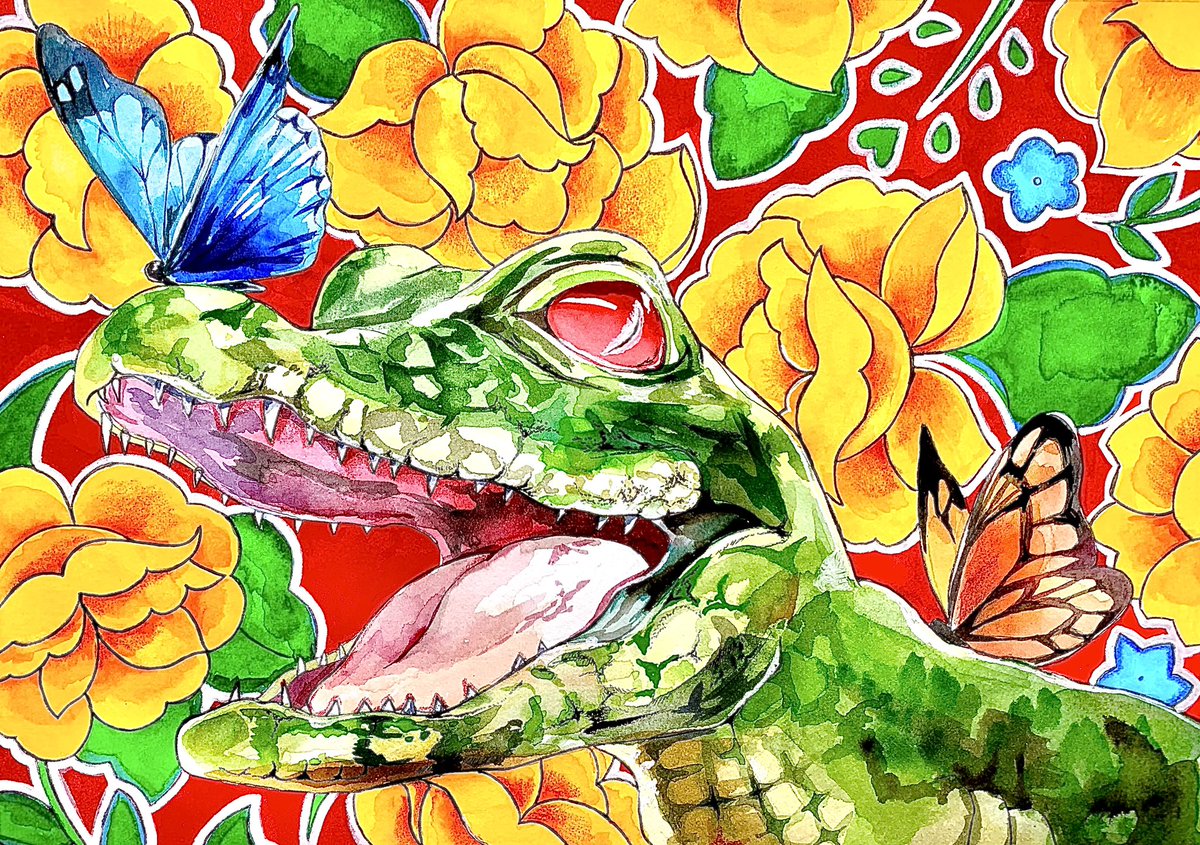 わっに🐊

#透明水彩
#watercolorpainting