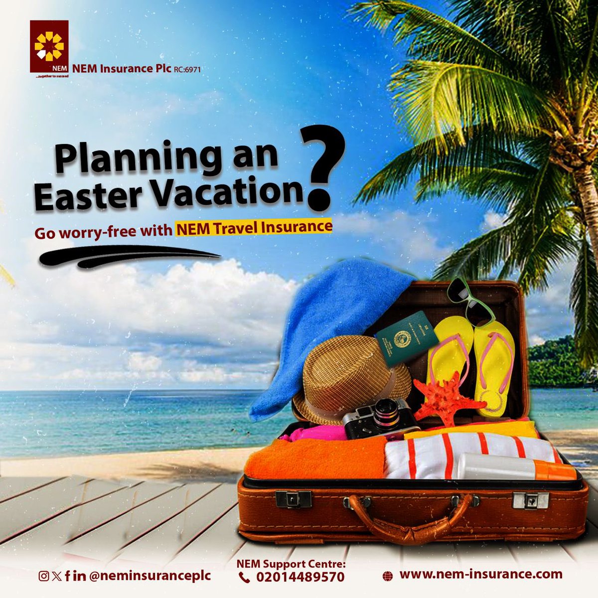 Let NEM Travel Insurance be your peace of mind as you plan your Easter Vacation✈️ With our comprehensive coverage and reliable services, you can be rest assured knowing that we’ve got you covered every step of the way. Send a Dm to get started! #TravelInsurance #NEMInsurancePlc