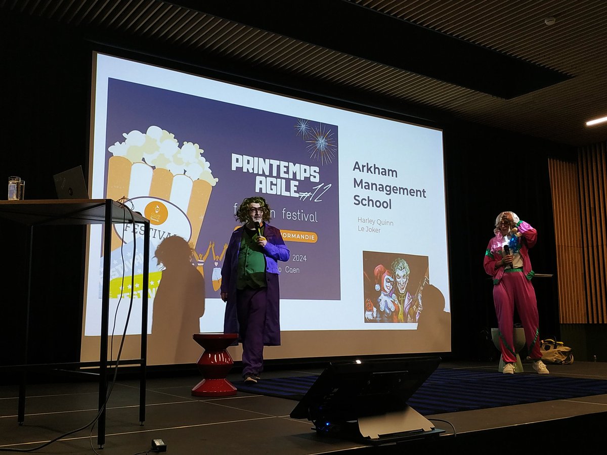 Les super vilains <a href="/AgilitatrPublic/">Fabrice Bloch</a>  et Juliette Lorentz toujours aussi funs et apprenants pour ce 12ème printemps #agile #PAgile. Merci à eux et à <a href="/agilenormandie/">Club Agile Normandie</a>