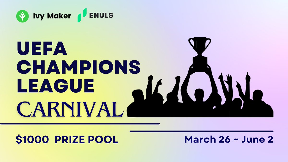 💥Finally it's time to announce this mega soccer event with @Nuls! #UCL🏆💥 Starting on today, you can vote for soccer clubs in the UEFA Champions League knock-out stage and share the $1000 prize pool! Vote Now: ivymaker.io/vote-activity/… ⚽️ All votes are FREE ⚽️ Each address…