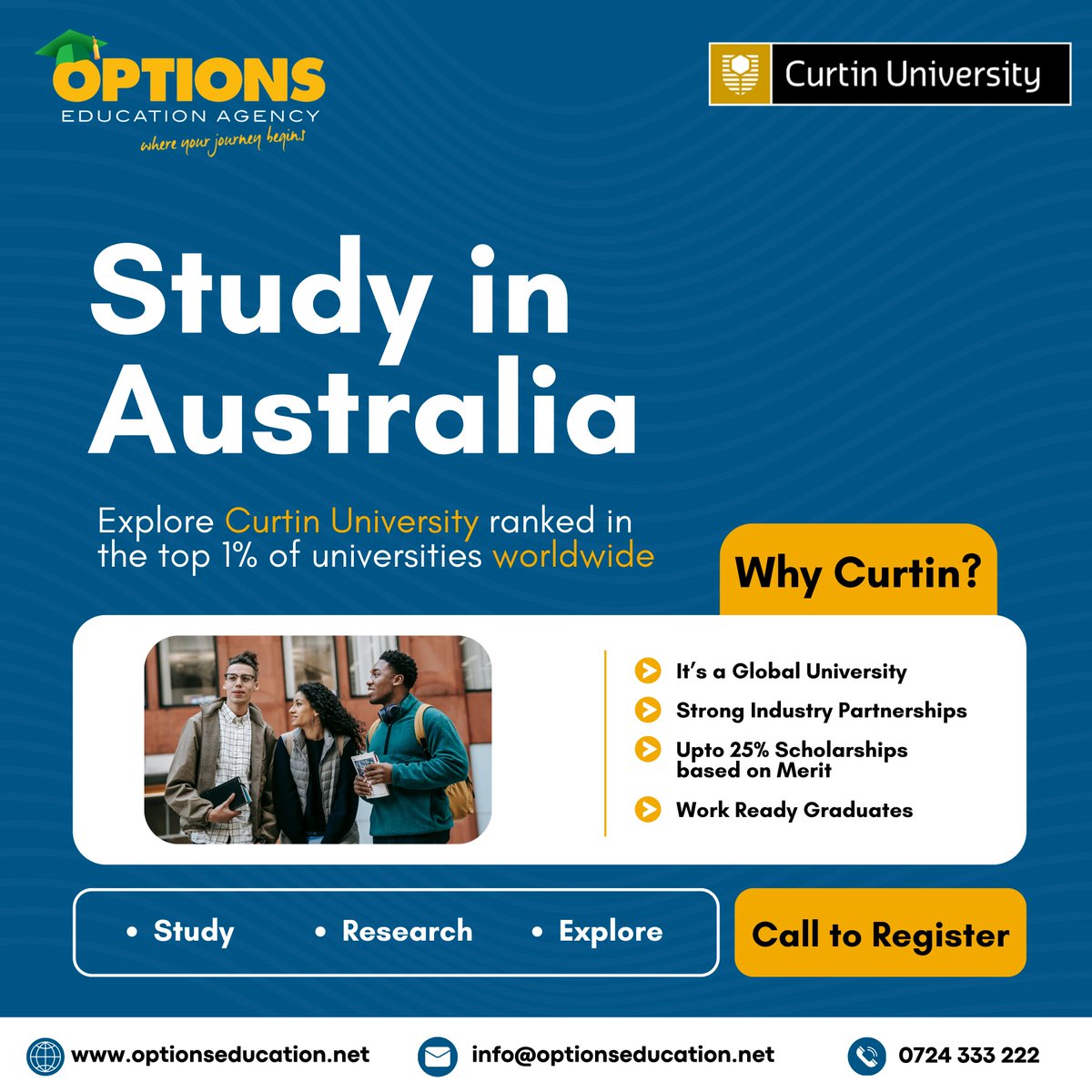 Join the Innovation Revolution at Curtin University! Explore our cutting-edge research, dynamic industry connections, and get ready for the careers of tomorrow. Call 0724 333 222 to get started. #studyabroad #studyinaustralia