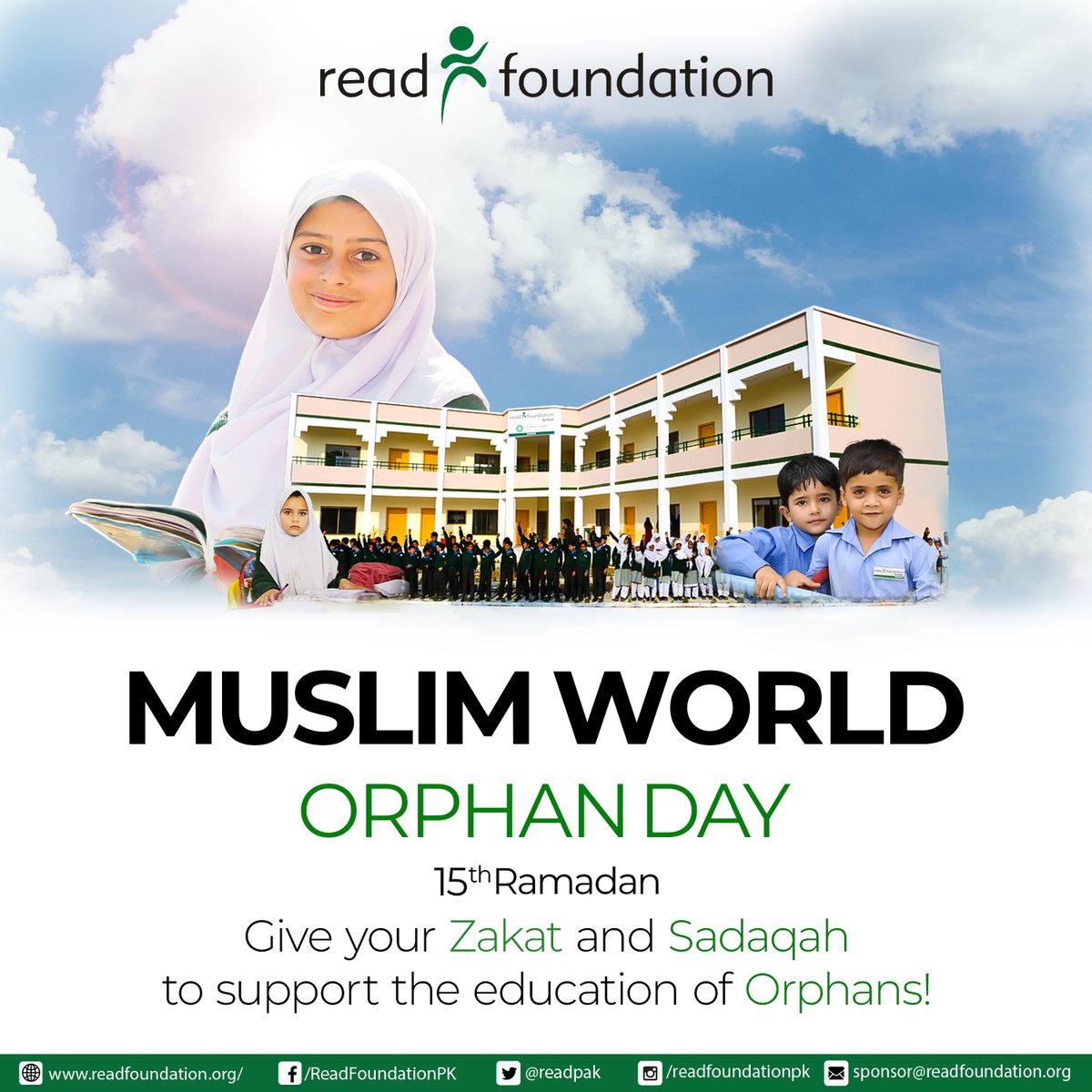 The Muslim world is today observing fifteenth of Ramadan as Orphans' Day to raise awareness about supporting the fundamental rights of orphan children. Holy Prophet (PBUH) urged us to give orphans the best treatment and take care of their education, health, social life and raise