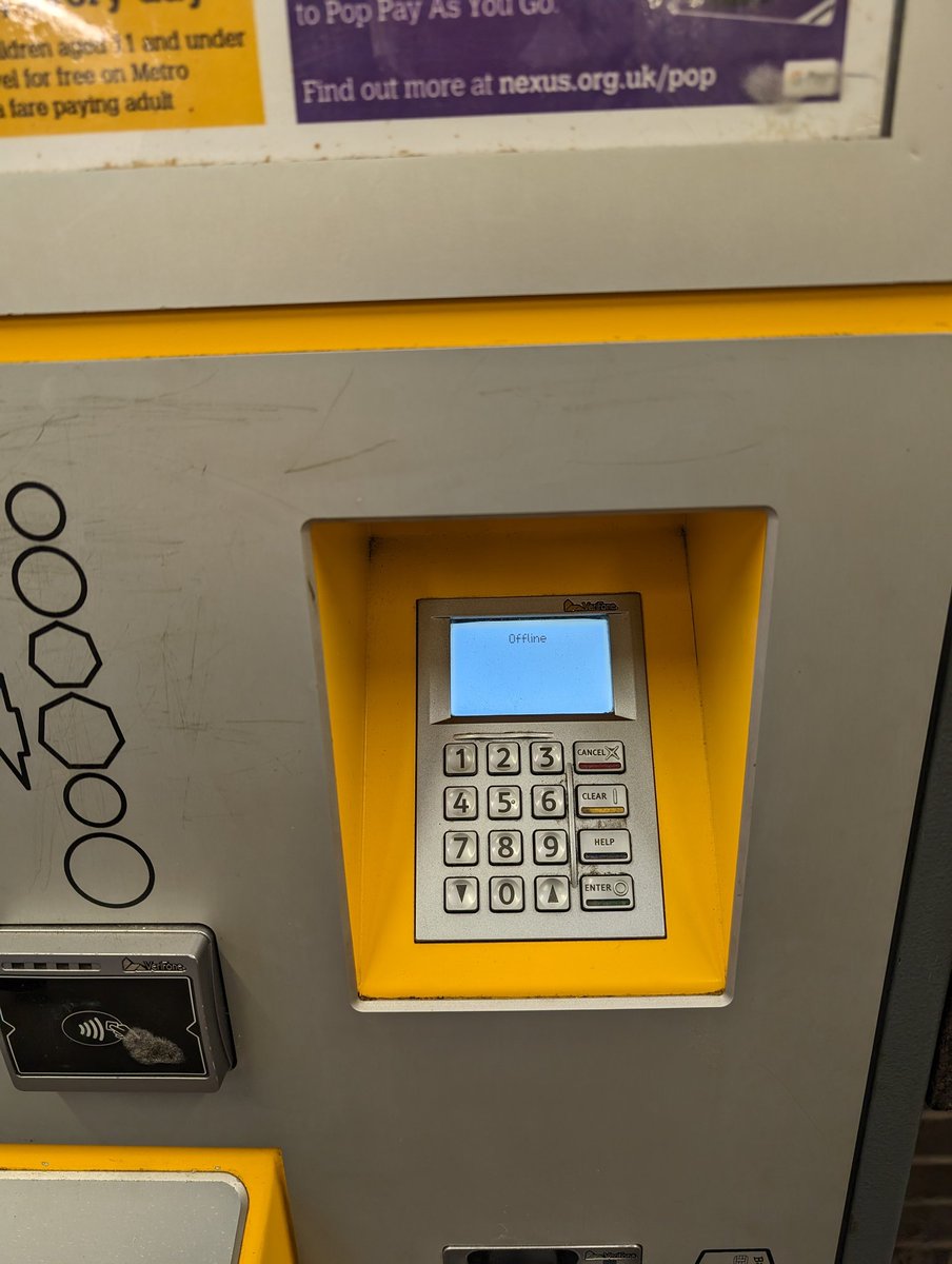 ryano82_'s tweet photo. @My_Metro couldn't buy a ticket at palmersville station as the card machine is offline https://t.co/J607FJwkdq