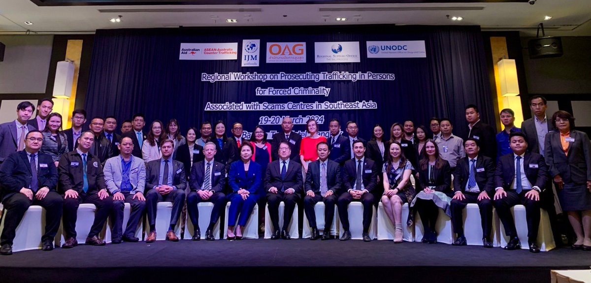@UNODC_SEAP has been leading criminal justice response to #trafficking 4 #forcedcriminality in SEA. Proud to support #OAG & work with #AACT @IJM &@baliprocessrso to share technical knowledge and expertise to tackle this regional problem.