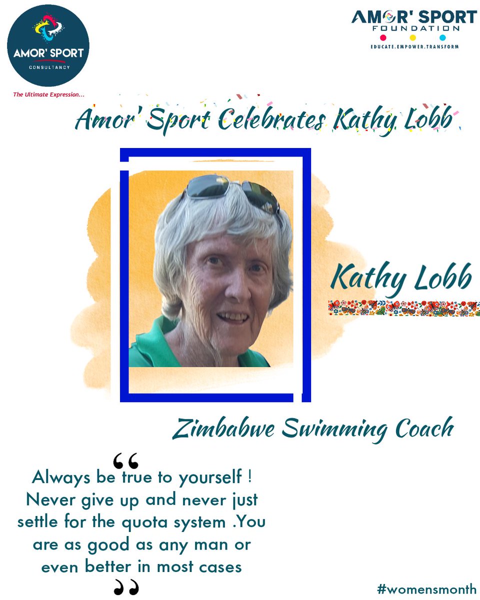 Amor' Sport celebrates an Icon and Trailblazer who forged the path of many successes.A former Squash and Swimming champion.Kathleen Moira Lobb whom we know as Kathy Lobb. @womensmonth @kathylobb @SwimmingWorld @ZimbabweSportHallofFame @amorsportzw