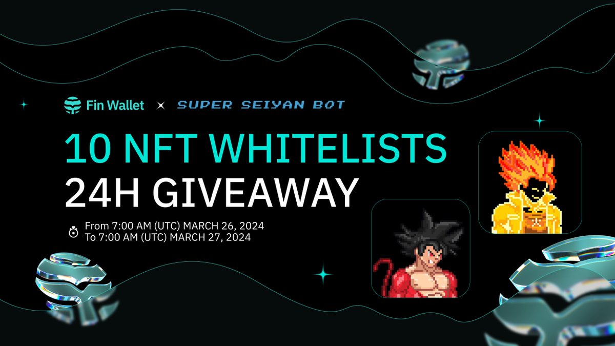fin_wallet's tweet photo. GIVEAWAY: Fin Wallet x Super Seiyan Bot 🎉

🎁 Reward: 10 Super Seiyan Bot NFT WLs
⏰ Duration: 7:00 AM, March 26 - 7:00 AM March 27 (UTC)

1️⃣ Follow @fin_wallet & @SuperSeiyan_bot
2️⃣ Like & RT this post
3️⃣ Screenshot of your Fin Wallet + Comment your SEI wallet address

Join ASAP, the mint is very close now 🔥