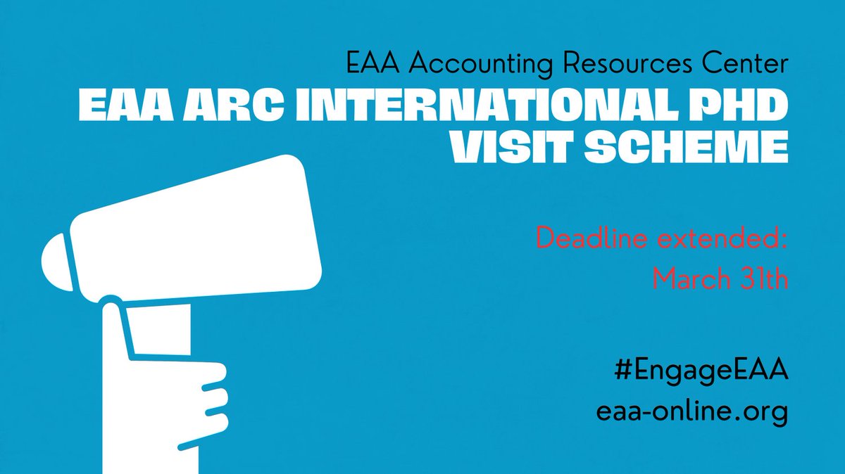 DEADLINE EXTENDED PhD Visit Scheme The Ph.D. visit scheme helps students to advance their Ph.D. research in a way that is often not possible in their home institution Deadline: March 31st More info: eaa-online.org/arc/eaa-arc-in… #EngageEAA