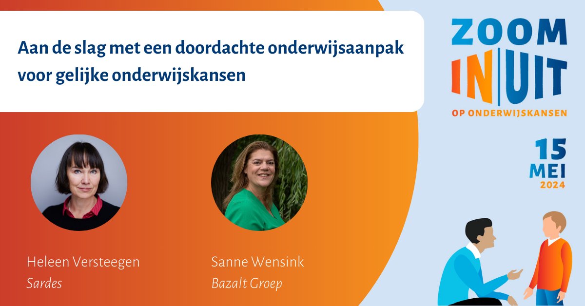 Hands-on aan de slag met een doordachte onderwijsaanpak voor gelijke onderwijskansen? Kom kennis ophalen en ideeën uitwisselen op het congres Zoom IN | UIT op Onderwijskansen, 15 mei in Nieuwegein 🔎 congres-onderwijskansen.nl