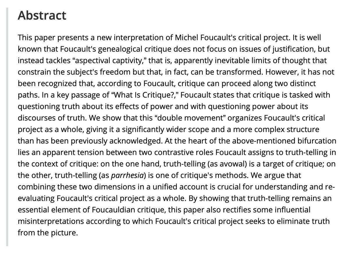 'The Architectonic of Foucault's Critique' is now officially published (open access) in the European Journal of Philosophy dx.doi.org/10.1111/ejop.1…