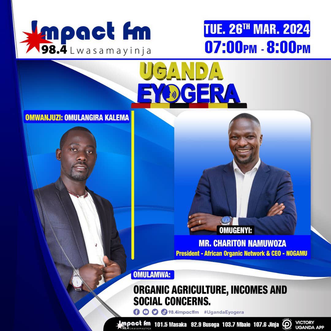Tune in as we unpack the nexus between Organic, Incomes and Social Concerns. Today,from 7pm to 8 pm on Impact Fm 98.4.