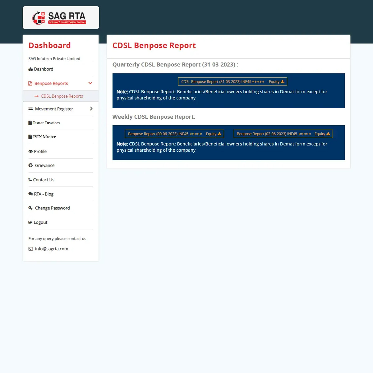 sag_rta's tweet image. SAG RTA offers comprehensive login dashboard panel services for companies. Find them here:bit.ly/3SLZcO9
#LogindashboardPanel #sagrta #invoicemanagement #ISINlettergeneration #registrarandtransferagent #Registrarandsharetransferagent #rtaservices #rtaagent #rtaforms