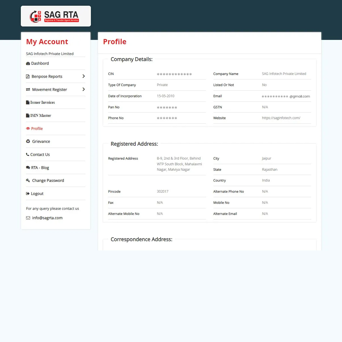 sag_rta's tweet image. SAG RTA offers comprehensive login dashboard panel services for companies. Find them here:bit.ly/3SLZcO9
#LogindashboardPanel #sagrta #invoicemanagement #ISINlettergeneration #registrarandtransferagent #Registrarandsharetransferagent #rtaservices #rtaagent #rtaforms