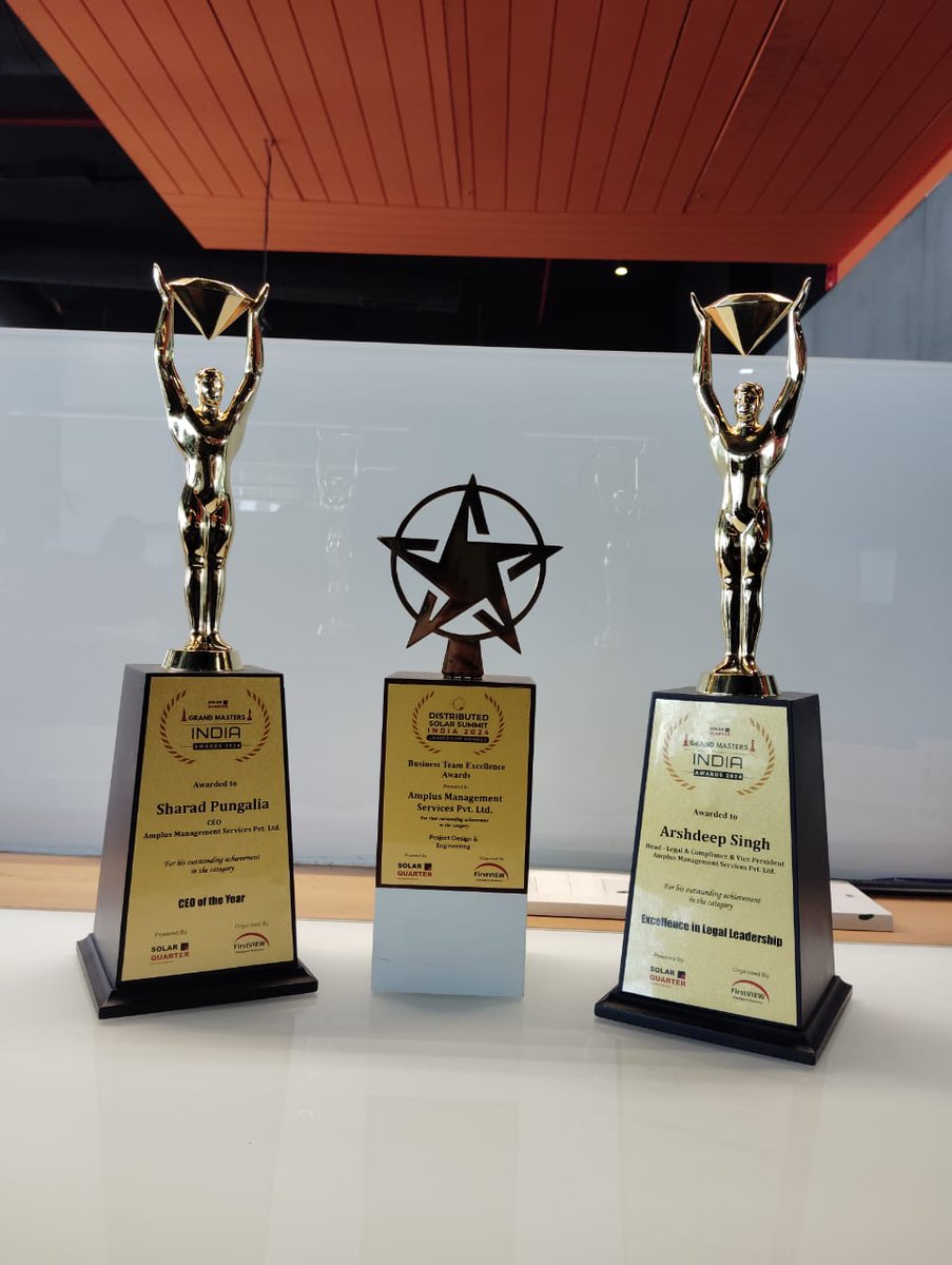 We are proud to share that Amplus, alongside a few of our outstanding team members, has been honored with prestigious awards at the @SolarQuarter's Distributed Solar Summit India 2024 Leadership Awards. #Amplus #RenewableEnergy #Awards #CleanEnergy