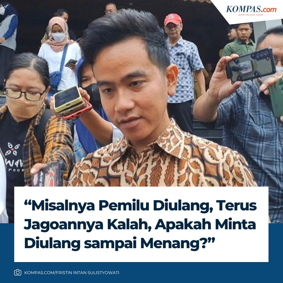 'Misalnya (pemilu) nanti diulang terus jagoannya kalah, apa minta diulang lagi? Apakah minta diulang sampai menang?' kata Gibran Rakabuming. | #GibranRakabuming #Pilpres2024 

Baca selengkapnya di kmp.im/AGGIVn