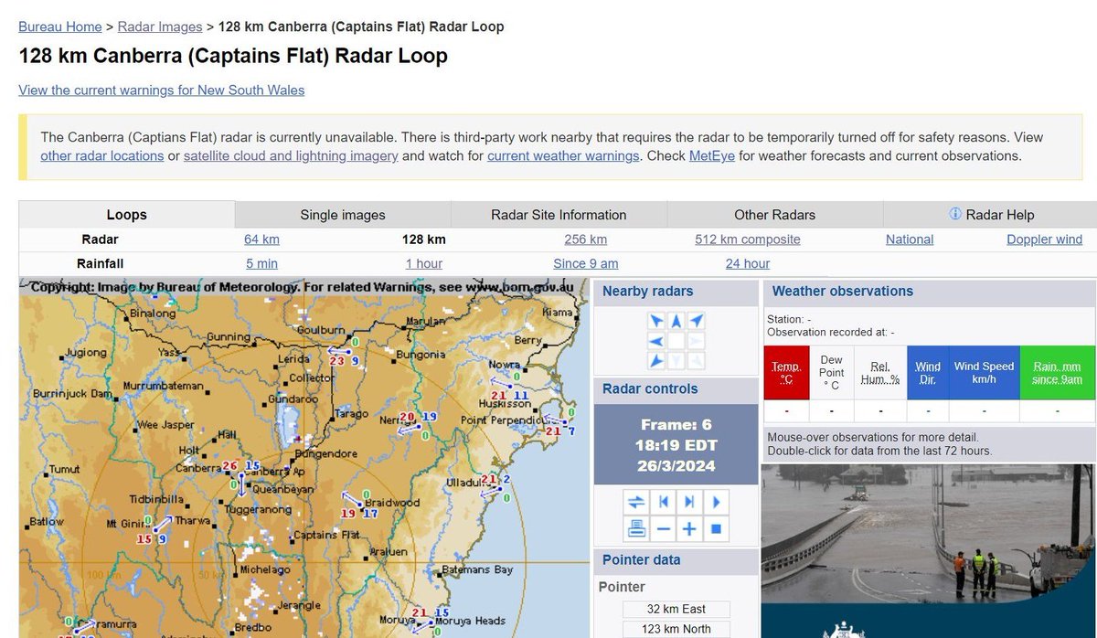 This @BOM_au  notice has been active for a day or so in our local area.
Not sure what kind of 'third party work' would take precedence over warning a wide geographical area of any impending adverse weather events?
#CanberraBubble #WastedMillions