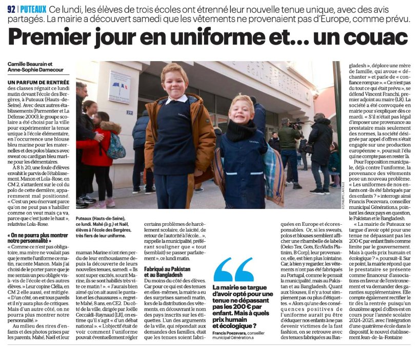 EmbrunZola's tweet image. Gabriel Attal a donc mis en place des uniformes pour enfants ... cousus par des enfants exploités à l'autre bout du monde.

Le macronisme est un vomitif permanent.