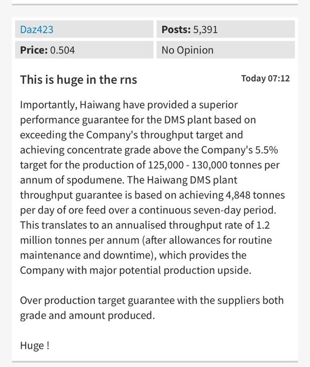SharesChat's tweet photo. #KOD @KodalMinerals 

Performance guarantee of plant

Wow

Mouth watering 1 million tonnes per annum

Let the rerate to £1B MCAP commence!

#Lithium #Spodumene #PREM #ALL $PLS $PLL #ZNWD https://t.co/z62qYwN6a0