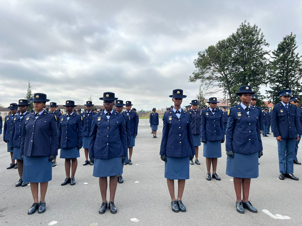 SAPoliceService's tweet photo. #sapsHQ [HAPPENING NOW] The #PassingOutParade is now underway at #SAPS Academy Mthatha where the Minister of Police, General Bheki Cele and the #SAPSNPC, General Fannie Masemola are set to address the newly trained members on parade. #Project10K #MoreBootsOnTheGround #SelflessAndPatrioticService ME