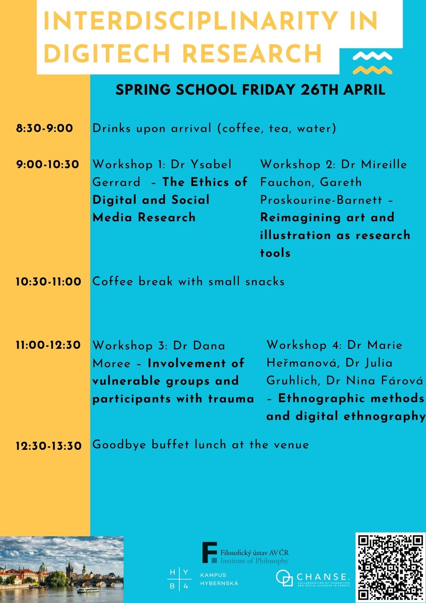 There are just 29 days to go until our Interdisciplinarity in DigiTech Research Spring School in Prague. We are thrilled to share the final programme for the event: bit.ly/3VBgAcW. Sign up to get one of the last spaces: bit.ly/3xk3HK7. @EUCHANSE @FLU_AV_CR