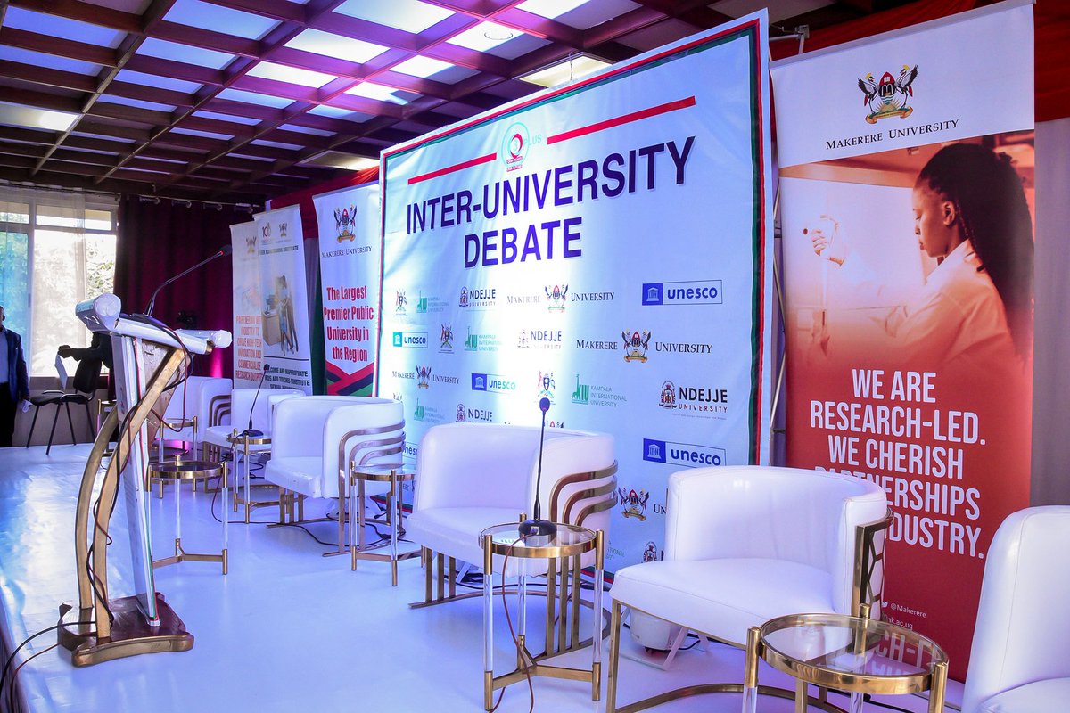 The stage is set for the #InterUniversityDebate hosted by @Mak organised by @Educ_SportsUg under the theme 'The role of health and wellbeing of students for improved education outcomes in HTEIs in Uganda.' The event is supported by @UNESCO @UnescoEast #educationwellbeing