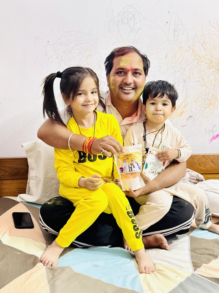 Super Holi with my two little bosses. 🫡

#RangBarse #HappyHoli