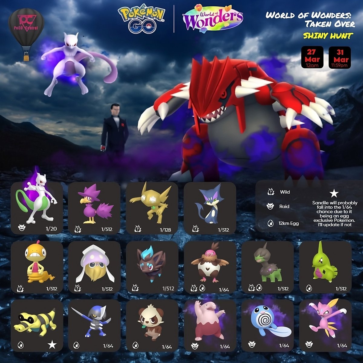 ✨ Taken Over: Shiny Hunt ✨ Quite a big shiny hunt for a team go rocket event, with wild Pokémon entering the frame for a change. Sandile is new, will more than likely be 1/64 but will update if needed ✨