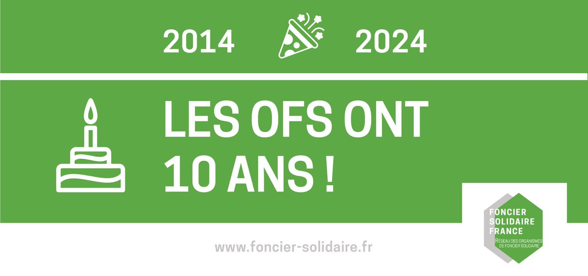 🎂Les #OFS ont 10 ans ! En 2014, la loi ALUR créait les organismes de foncier solidaire. 10 ans après, plus de 140 OFS œuvrent sur tout le territoire pour un logement abordable et non spéculatif ! ➡️ foncier-solidaire.fr/index.php/2024…