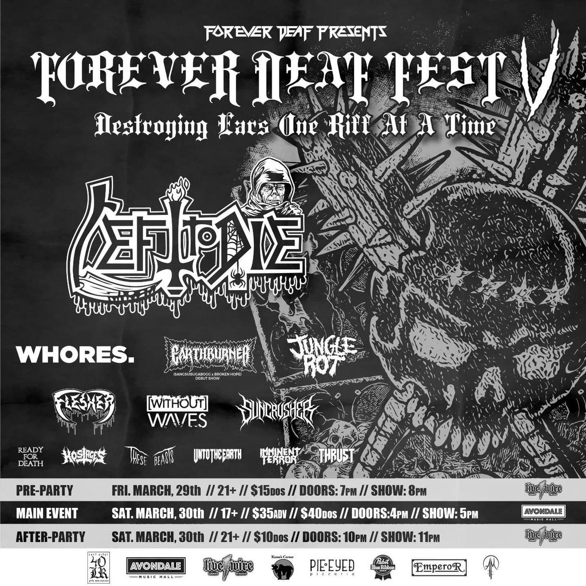 THIS SATURDAY we are back in Chicago before heading to Australia, New Zealand and Europe so catch us with most of our great friends at this awesome festival in Chicago!!!! FOREVER DEAF FEST V!