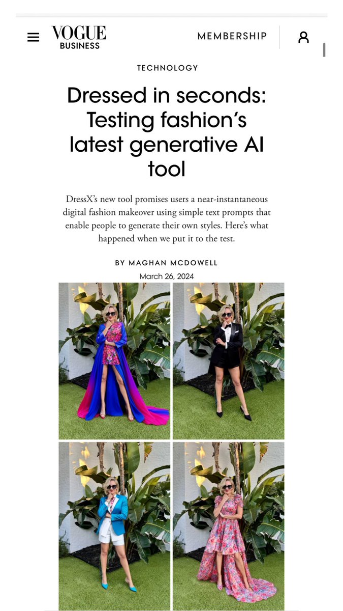 GM with this #AI #digitalfashion thread, courtesy of @MaghanMcD and @voguebusiness 🧵