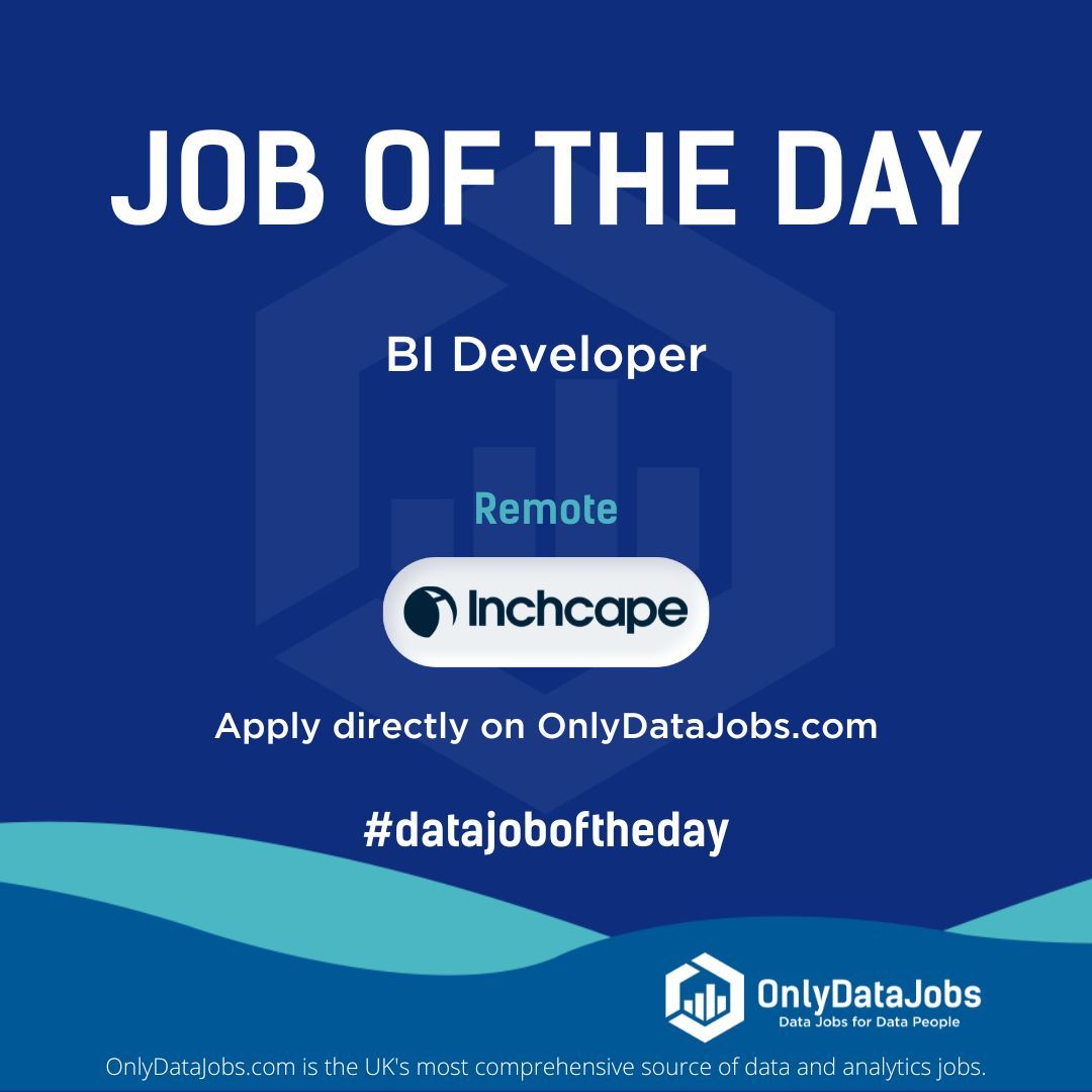 Inchape is HIRING NOW for a BI Developer - Remote. Our view at OnlyDataJobs: Join Inchape as a BI Developer, contributing to dynamic data projects in a thriving automotive environment. Apply directly on buff.ly/3PBvX14 or on buff.ly/3J7H4Jf!