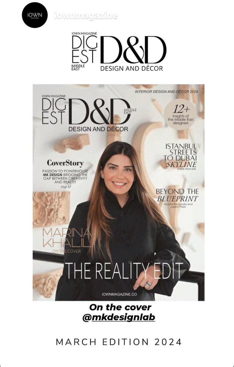 marinakdesign's tweet image. #coverpage #iownmagasine #designanddecor#mkdesignlab #marinakhalil #dessignworld
#feelingproud