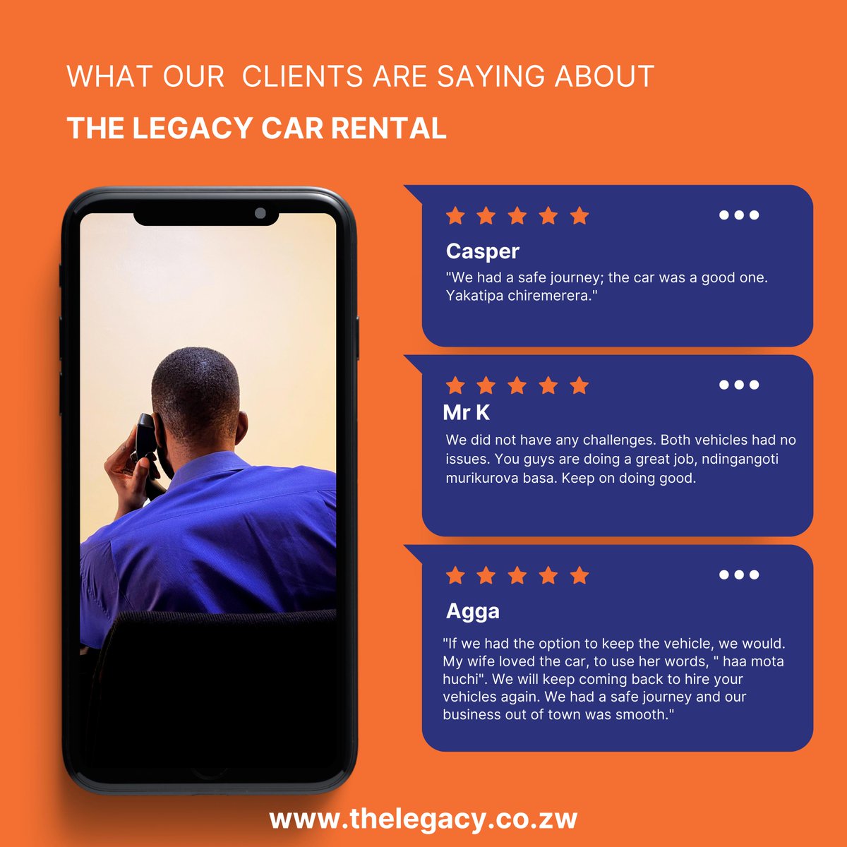 We are truly grateful for the wonderful feedback from our clients. Your trust and support mean the world to us! Let's continue this journey together. #customerfeedback #gratitude #clientlove #TheLegacy #carrental #loyalty