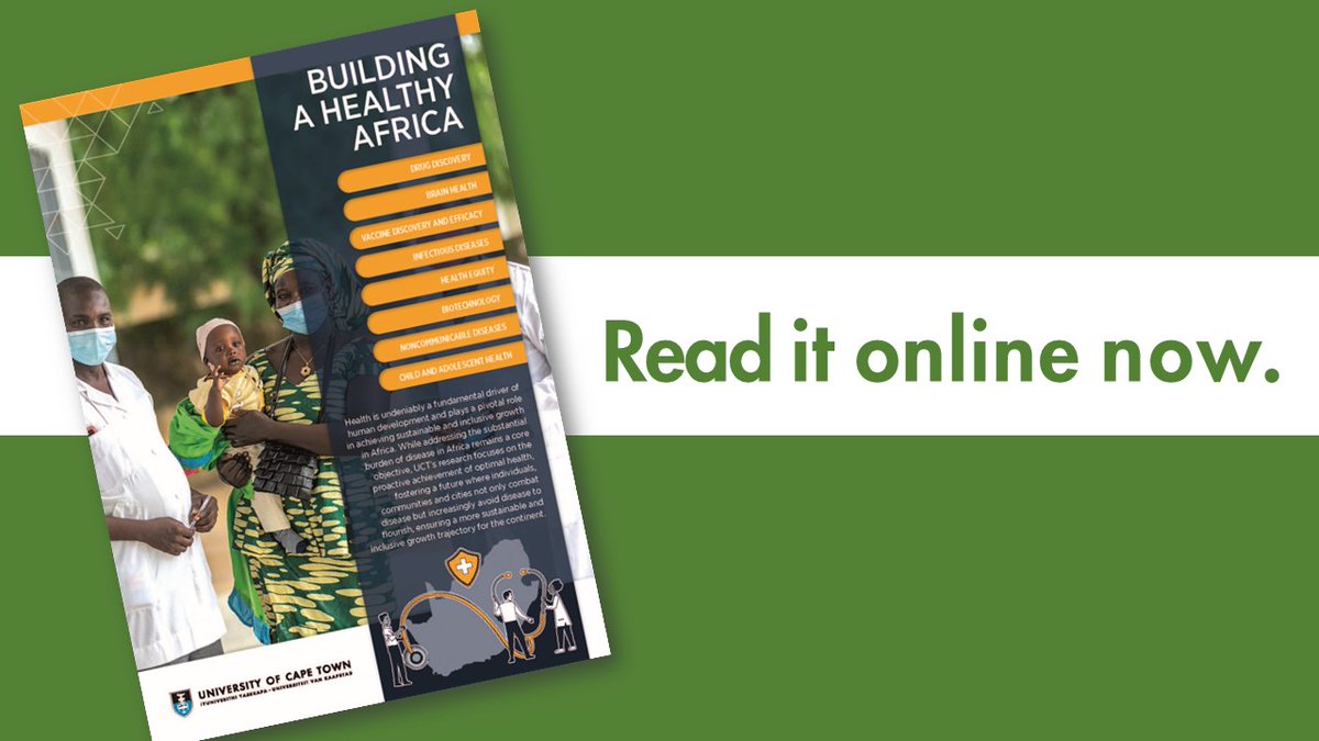 Committed to #BuildingAHealthyAfrica, @UCT_news recognises health as a fundamental driver of human development and pivotal in achieving sustainable and inclusive growth in Africa. To learn more about health as our research focal area, see bit.ly/3VFqv10. #UCTResearch
