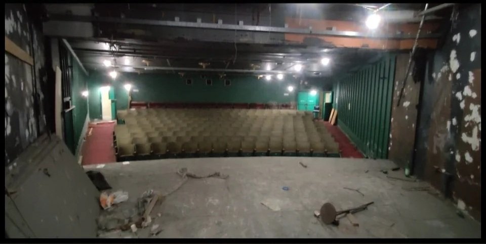 There’s an abandoned theatre buried in the basement of Busáras station. The Eblana Theatre once seated 240 people. It takes its name from one of  the ancient settlements that gave birth to Dublin, first cited by Ptolemy in 140 AD.

Eblana`s brutalist design, without wings or