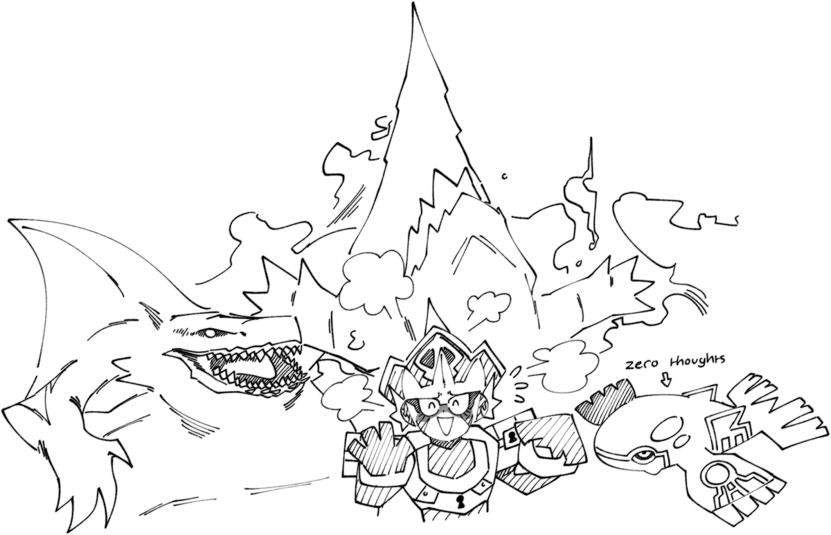 Am bored so have a Sharkman.EXE and friends.
#MegaMan #ocart #Monsterhunter