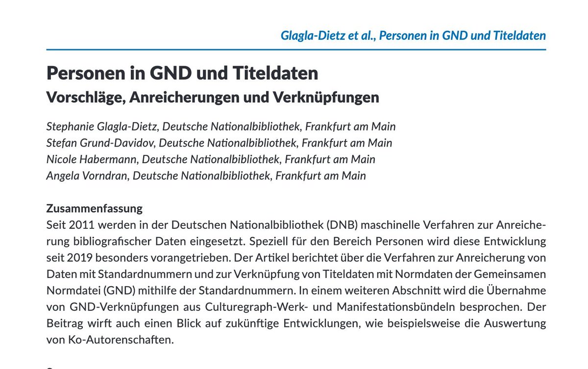 StabiHH's tweet photo. 2022 importierte die Deutsche Nationalbibliothek (@DNB_Aktuelles) mehr als 1,6 Mio. Netzpublikationen aus versch. Quellen, u. a. von Verlagen &amp; institut. Repositorien. 

Personen in #GND und TiteldatenVorschläge, Anreicherungen und Verknüpfungen: https://t.co/kMUOWmBm93 #obib /mt https://t.co/rIVNzPhPhx