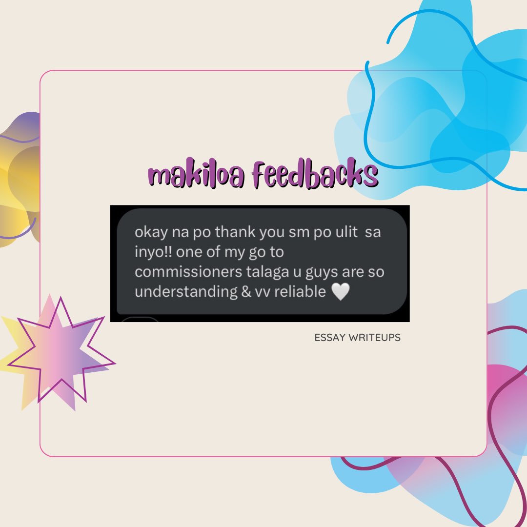 makiloawrites's tweet photo. feedback from a client ♡ this coming from one of our regulars is the sweetest thing :( 

#formakiloa ✮⋆˙

🔖 acad comms ph acad commissioner essay writeups revision revise paper application letter module help https://t.co/qjgj9ewruJ