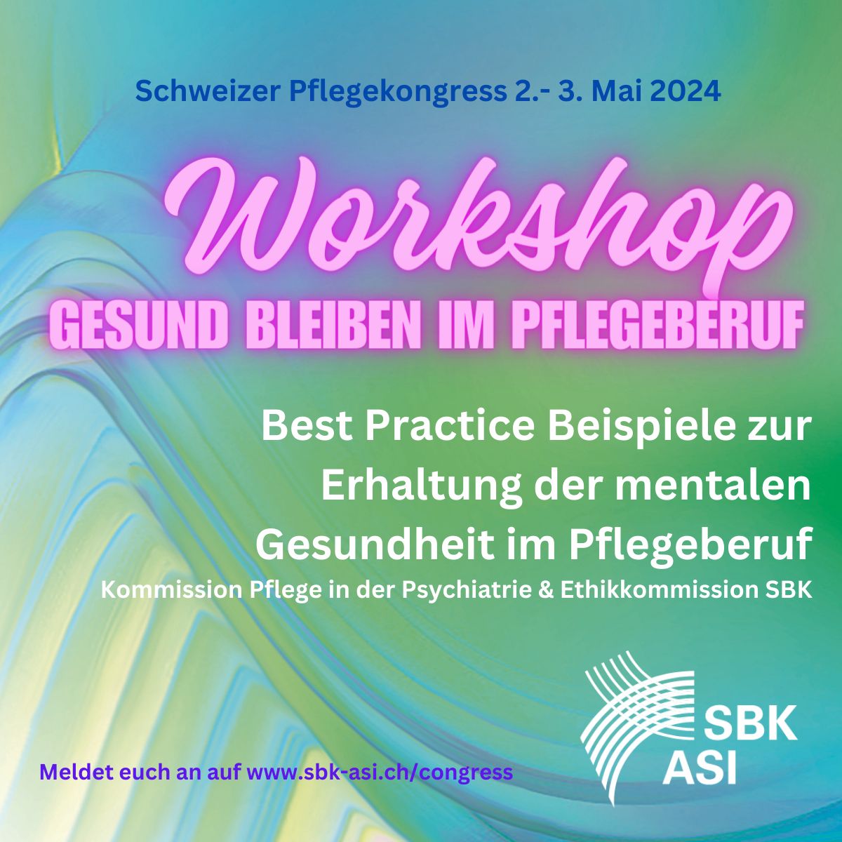 Am 2. und 3. Mai 2024 öffnet der Kursaal Bern seine Tore zum Schweizer Pflegekongress👉 WORKSHOP am Freitag 3. Mai mit der Kommission Pflege in der Psychiatrie &amp; der Ethik Kommission SBK
Seien Sie mit dabei – melden Sie sich an: lnkd.in/euZ3NRpT
#starkepflege