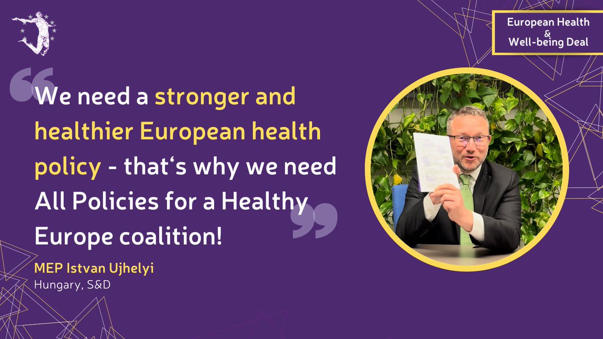 🏆 We're very happy to have @istvan_ujhelyi as our official supporter and signatory of our European Health and Well-being Deal! 💜 Want to become one of our supporters? Get in touch! 👐