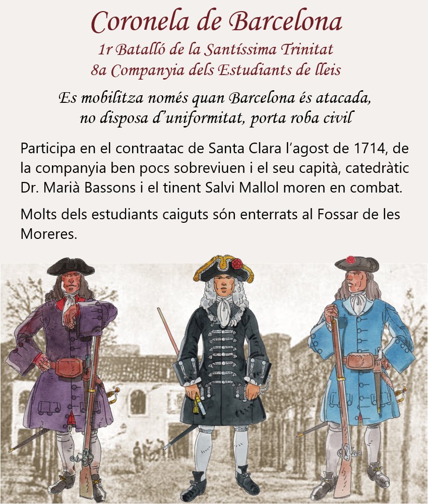 BcnCoronela's tweet image. Tots els ciutadans participen en la defensa de #constitucions i #llibertats de #Barcelona i #Catalunya
La milícia urbana #CoronelaDeBarcelona està formada per confraries, sense distincions
@Dret_UB @UniBarcelona @UABBarcelona @UPFBarcelona @la_UPC @UOCuniversitat