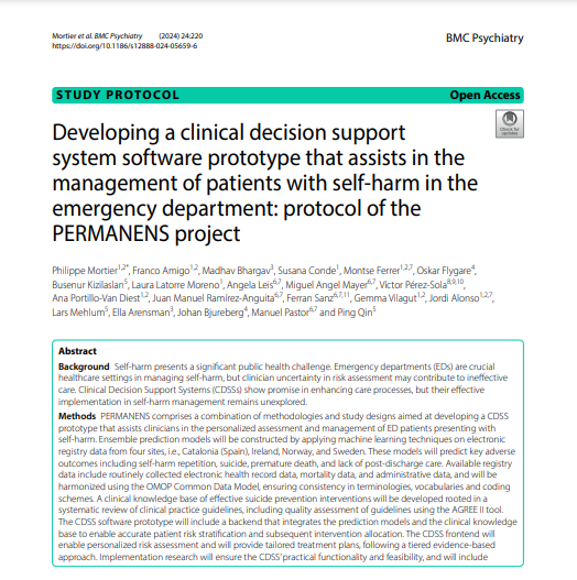 *New publication* Ella Arensman & Madhav Bhargav are co-authors on a protocol paper in @BMC_series! Via a software prototype, PERMANENS aims to standardize care, enhance clinician confidence,improve patient satisfaction & increase treatment compliance ℹ️tinyurl.com/bp9awu3x