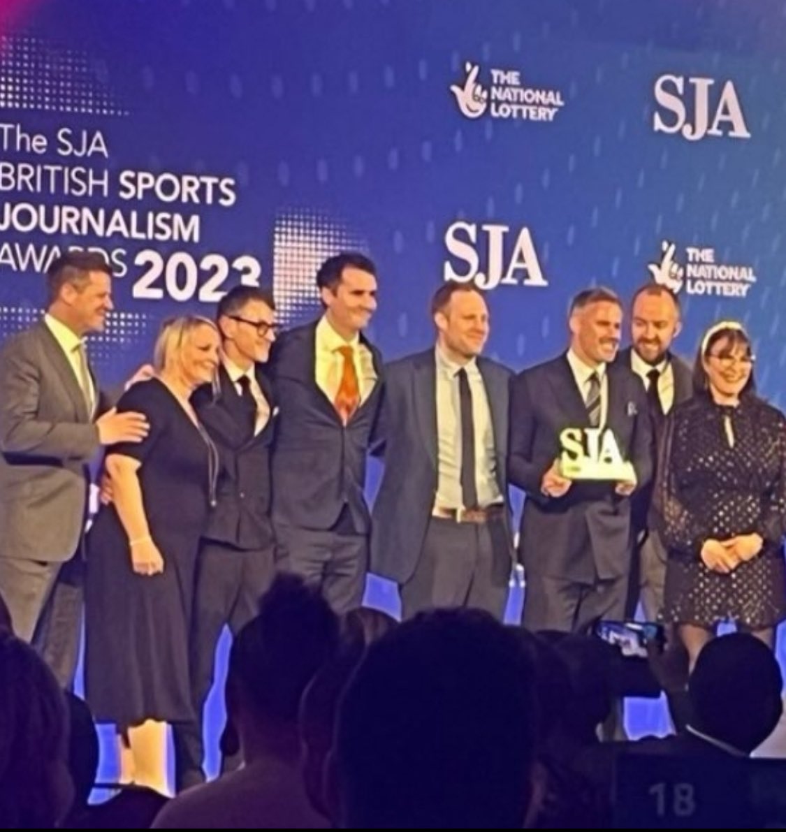 Jamie Carragher (@carra23) on Twitter photo Thank you to <a href="/SportSJA/">Sports Journalists</a> for choosing Monday Night Football as the Television Show of the Year! #SJA2023 #MNF Thank you to <a href="/SportSJA/">Sports Journalists</a> for choosing Monday Night Football as the Television Show of the Year! #SJA2023 #MNF
